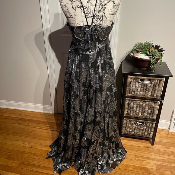 Floral Shiny Metallic Vintage y2k Whimsgoth Coquette Coastal Formal Prom Evening - Picture 5 of 10